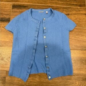 Blue Short Sleeve Cardigan